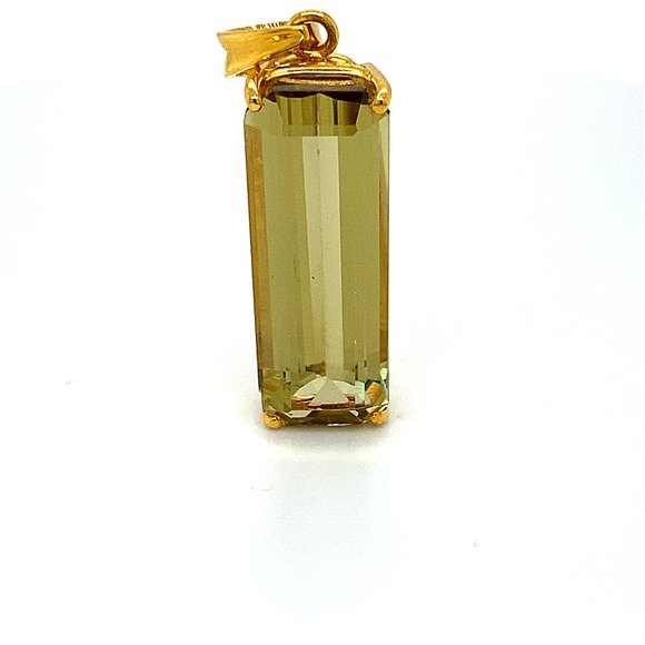 Kunzite 19.64ct Solid 18K Yellow Gold Pendant - Picture 1 of 7